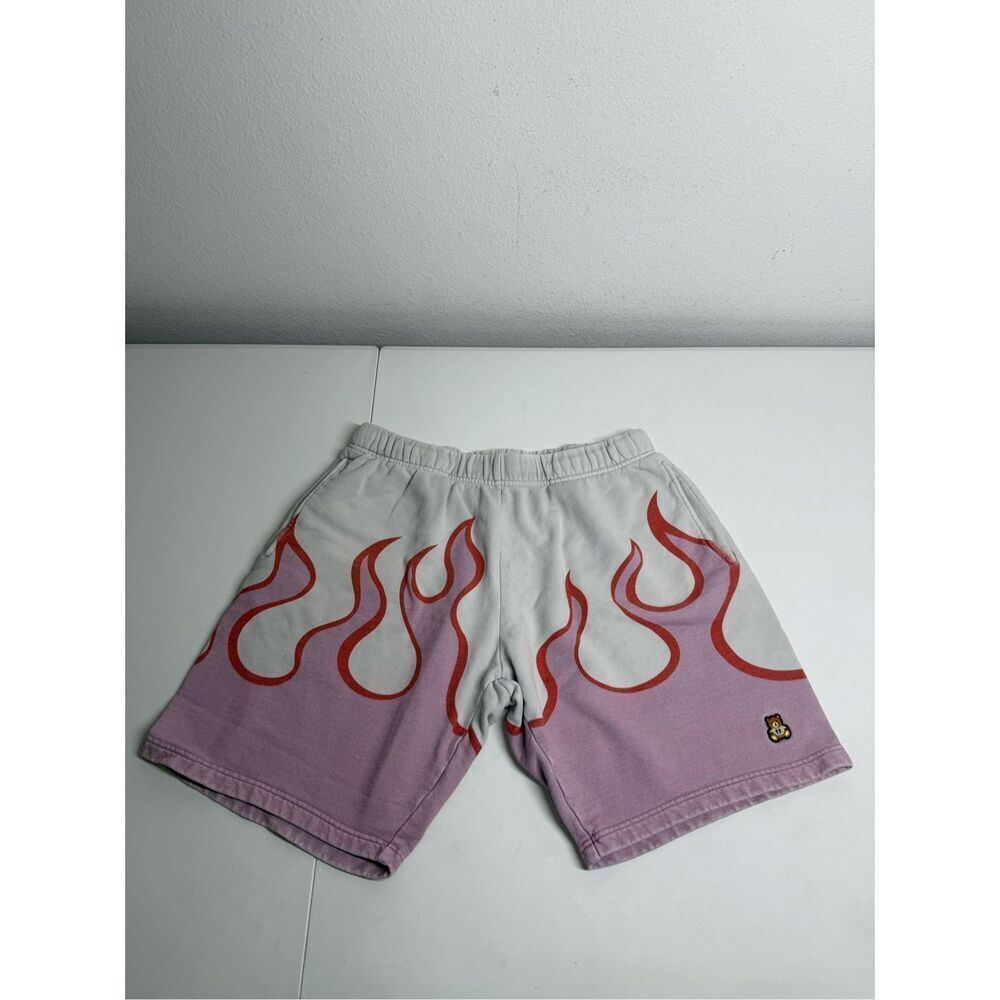 Teddy Fresh Flame Cotton Sweat Shorts Pink Off White Size L See Description